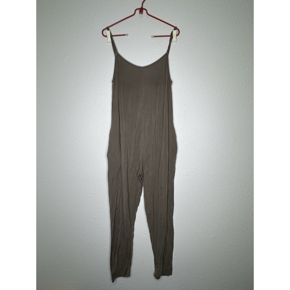 Women's Wishlist Romper Jumpsuit Size Medium/Large Brown Pockets Comfy *See Pics